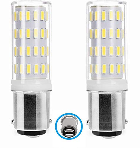 PYRJIN Ba15d Ampoule LED 5W AC/DC 12V-24V, Baïonnette Double Contact Ampoule, 50W Équivalent Blanc Froid 6000K, pour 12V-24V Appareil Lampes, Lot de 2.
