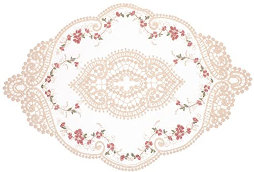 Spitze Besticktes Tischset Oval 38X26Cm - Elegantes Deckchen Für Esstisch, Heimdekoration Und Bankettarrangement