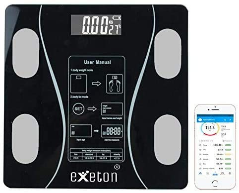 Body Weighing Scale,Smart Bluetooth Body Fat Scale BMI Weighing Scales, Body Composition Analyzer (Black)