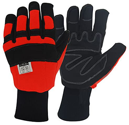 OZAKI - Gants Tronçonneuse - Gants Hiver Spécial Travaux de Tronçonnage - Protection Dos de la Main Gauche - Taille 11/XL