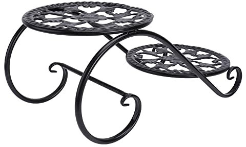 Cabilock Soportes de Plantas de Metal para Maceta de Alta Resistencia Soporte en Maceta Metal Resistente Óxido Contenedor de Jardín Soporte Redondo Estante para Maceta Hogar Jardín