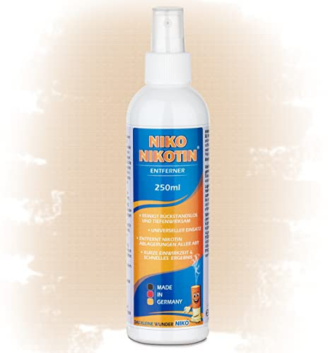 NIKO Nikotin® Profi-Reiniger 250ml - Hochkonzentrierter Spezialist zur Entfernung von Nikotinablagerungen & Flecken I Leistungsstarker Kunststoffreiniger für ein sauberes Zuhause