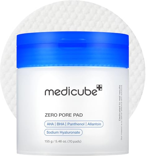 medicube Zero Pore Pads 2.0, Dual-Textured Facial Toner Pads for Exfoliation and Pore Care with 4.5% AHA Lactic Acid & 0.45% BHA Salicylic Acid, Ideal for All Skin Types, Korean Skin Care (70 units)
