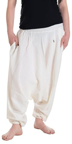 Vishes - Alternative Bekleidung - Lange Unisex Baumwoll Haremshose Schlupfhose Einfarbig Einheitsgröße 34-46