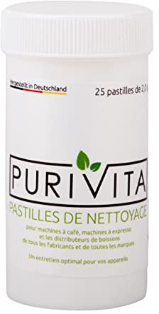 Purivita - pastiglie detergenti per macchine caffè automatiche, 25 pezzi da 2g
