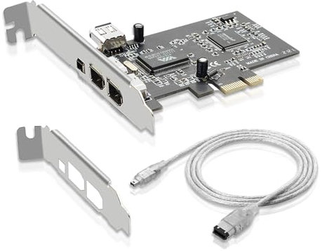 PCIe Firewire 400 Card,IEEE 1394a PCI Express 4 Ports PCIe Card (3 X 6 Pin and 1 X 4 Pin),Firewire 400 Adapter for Windows 7/8/10/11/Mac Os/Xp/2000/2003/ Vista/Dos,Linux(PCIE-IEEE 1394A)