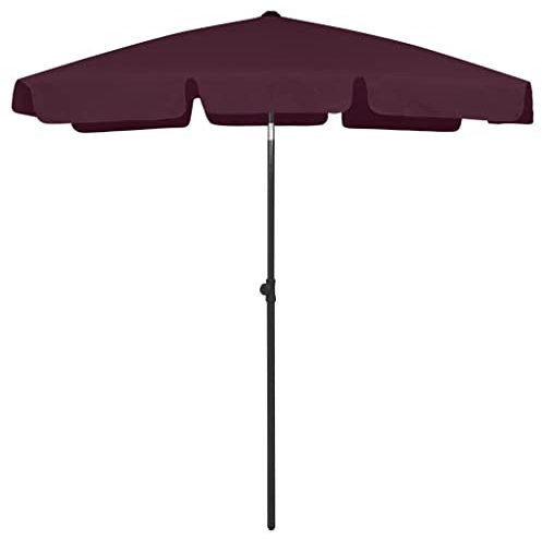 MNISDFL Parasol de plage, de balcon, de plage, jaune sable, 180 x 120 cm, rouge, 180 x 120 cm (L x B)