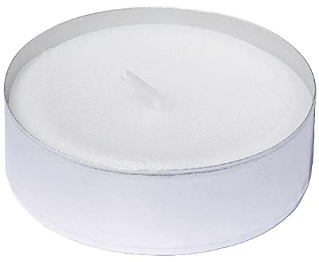 XXL Jumbo Teelichte weiß ohne Duft Großpackung 8 Stunden Paraffinwachs Stövchen Deko Gastronomie Outdoor Party Windgläser Durchmesser 57mm (Maxi Teelichter + Streichhölzer, 108 Stück)