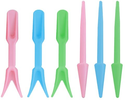 Widger and Dibber Set, 3 Sets Bulb Planter Tool, Easy Transplanting Sowing Seeds Seedlings Bulbs, Transplanting Widger and Dibber for Garden Greenhouse, multicolor