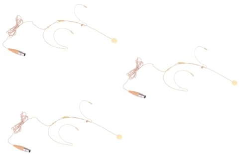 HEMOTON 3St Gesangsmikrofon kondensator-mikrofone kondensator Bühnen Headset- am Kopf montiertes Kondensator für Sprachverstärker Beige