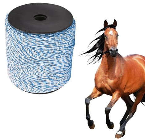 BlyeMichdi 500m Weidezaunlitze, 6 x 2mm Dirigent Litze Weidezaun Pferde, Weidezaun Elektrozaun Litze Weidezaunseil Kordel Zaun, Edelstahl Leitfähiges Zaunseil, Elektrozaunzubehör für Farm Ranch