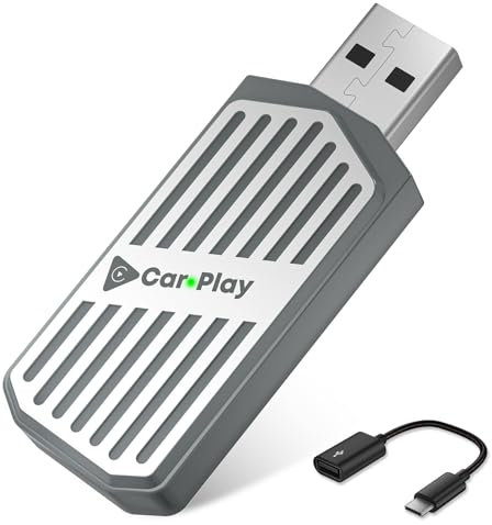 Adaptateur sans fil pour Apple CarPlay et Android Auto, Stage LinkFree 2 en 1 Mini récepteur audio de voiture, adaptateur Bluetooth Plug and Play, connexion USB/USB-C, sans latence pour iPhone iOS 8+