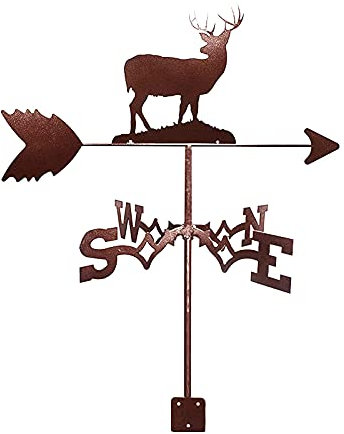 Generic Wetterfahne, Wetter Schaufel Elch Silhouette Wetterfahne Mit Pfeil Edelstahl Wetterhahn Richtung Garten Pfahl Art Decor Wetter Schaufeln