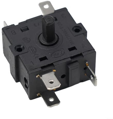 Interrupteur rotatif de contrôle de température pour chauffage électrique AC 250 V 16 A avec bouton marche/arrêt facile (5 broches)