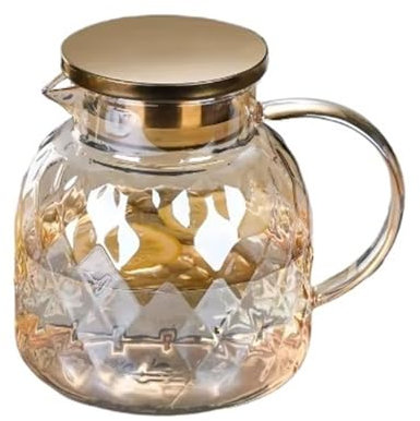 Brocca Acqua Brocca for acqua fredda in vetro resistente al calore, bollitore for tè alla frutta, brocca for acqua fredda, grande capacità for uso domestico e alberghiero, 1,4 l o 1,8 l Caraffa Acqua(