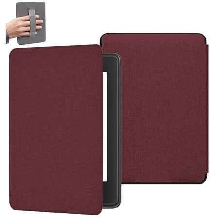 TAKONE Handheld-Hülle für Kindle Paperwhite 7 Zoll 2024 PU-Leder Rotwein | Kompatibel mit Kindle Paperwhite 7 Zoll 2024, PU-Leder, leicht, tragbar