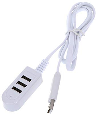 Hub Multiport 3usb 3a en Ligne D’Extension, Plastique Blanc | Hub USB Encastrable, Chargeur Multipt Usb, Transmission de Données Rapide, Format Mini Compact