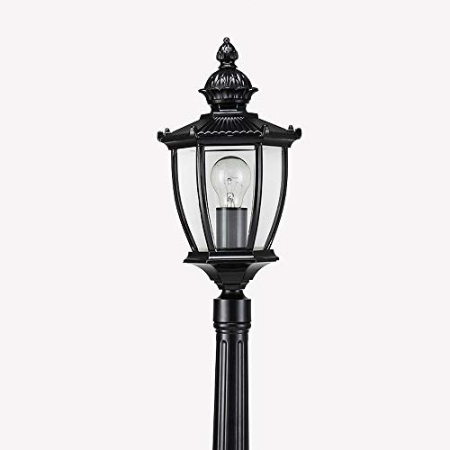 NUHSLF Post Lights Outdoor Lamp Post Lights Outdoor E27 Traditional Ip55 Waterproof Outdoor Garden Street Post Light Retro Aluminum Metal Glass Lantern Column Lamp,210cm