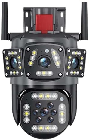 OTENC Telecamere per la Sicurezza Domestica, Telecamera IP 12MP 6K Tre schermi Zoom 8X Telecamera di Sicurezza Wireless Esterna Ai Tracking 4K CCTV Cam Telecamere di sorveglianza(12MP 6K Camera)