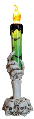 Cnrfeoap Candela della Decorazione Halloween A LED Riutilizzabile con Disegni Mano Realistiche Batteria Batteria Cardano