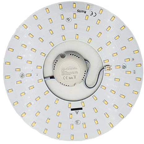 YASTA Circolina LED 46W SMD 5730 Kit Modulo Ricambio Magnetico Diametro Ø 27cm per Plafoniera Classica Forma Corona Ultra Slim per Soffitto, Cucina e Bagno 3000k (Luce Calda)