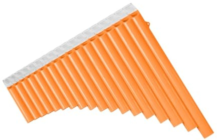 VGEBY 18-Rohr-Panflöte, Exquisite ABS-Panflöte, Leicht zu Spielen für Musikbegeisterte, G-G3-Panflöte und C-Tasten-Panflöte mit Tragetasche (ORANGE)