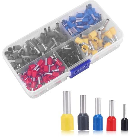 Embouts de Câble Set, Embouts de Câble Isolés, Cosse à Sertir Viroles Connecteur, Cosse à Sertir Viroles Connecteur pour Connexion de Fils, Pince Électricien, 1,5–10 mm², 200 Pièces