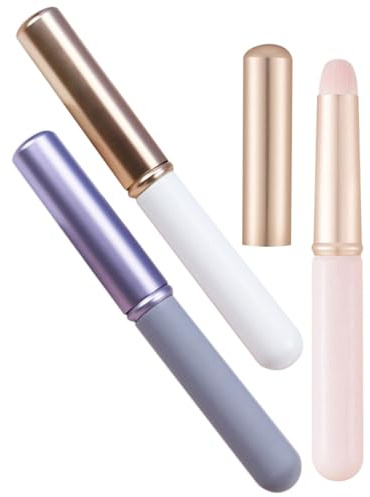 SWETRACE Set 3 Pennelli Labbra per Rossetto Manico Ergonomico in Fibra e Alluminio, Applicazione Precisa per Make-up Labbra Donna