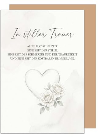 Edition Seidel Premium Trauerkarte mit Umschlag. Beileidskarte Trauer Karte Grußkarte Spruch Sprüche In stiller Trauer Anteilnahme Beileid Mitgefühl Gedenken Trost Hoffnung Kraft (T1275 SW026)