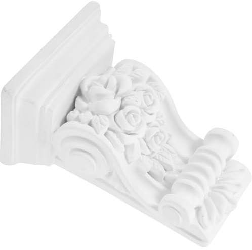 Luxshiny Ménsulas de Poliuretano Talladas para Decoración del Hogar y Techo, white, Ancho 10 CM, Resistente para Interiores y Exteriores