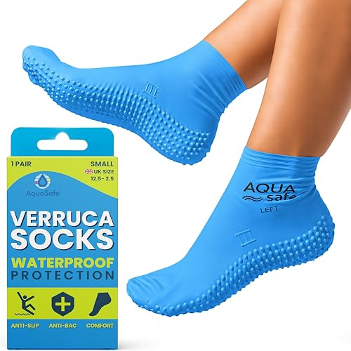 Verruca Socks for Kids Swimming, 100% Latex Swim Socks for Kids & Adults | Non-slip Waterproof Swimming Socks for Verruca Protection at Pools, Aqua Socks & Pool Socks for Men, Women & Kids