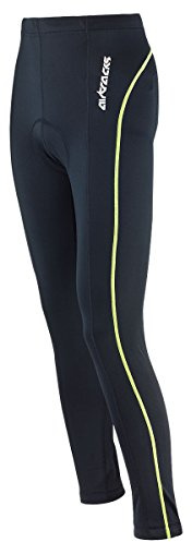Airtracks Herren Thermo Fahrradhose Lang - Radhose - Radlerhose - 3D Coolmax gepolstert - Atmungsaktiv - Reflektoren - Zip Tasche