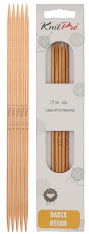 KnitPro Basix Bok dubbelspetsiga nålar 20 cm (8 tum) | 3,75 mm