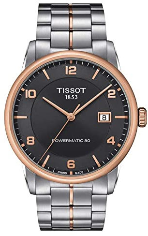 Tissot Men's Analogue Swiss Automatic Watch with Stainless Steel Strap T0864072206700
