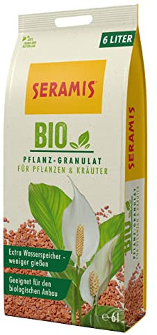 Seramis granulés bio pour plantes et herbes, 6 L – Billes d’argile, substitut de terreau de plantes stockant eau et nutriments