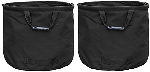 SHAIYOU Garden Waste Bags,Heavy Duty Garden Bags with Handles Waterproof Reusable Garden Sacks with Military Canvas Fabric for Collecting Plant Waste Grass and Leaves (Black,2 Pack)