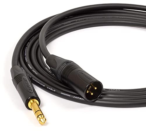 10m Mogami W2534 Neglex QUAD Balanced Cable. Neutrik GOLD TRS Jack to XLR Lead