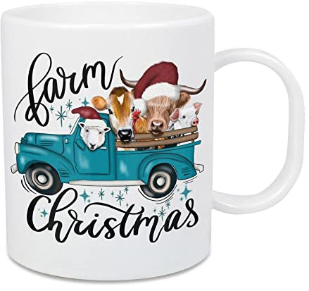 artboxONE Großer Kinderbecher Weihnachten auf dem Bauernhof von Tanya Kart - Tiere