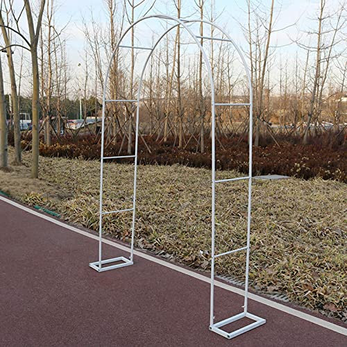 Garden Pergola Metal Arch Arbor Heavy Duty Strong Archway Trellis Rose Arches With Base W1.2M×H2.2M W1.4M×H2.3M W1.8M×H2.2M W2.4M×H2.2M Bridal Party Wedding Decoration ( Color : White , Size : 140x230