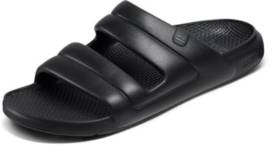 Reef Mens Sandals, Oasis Two-Bar, Black, UK 9