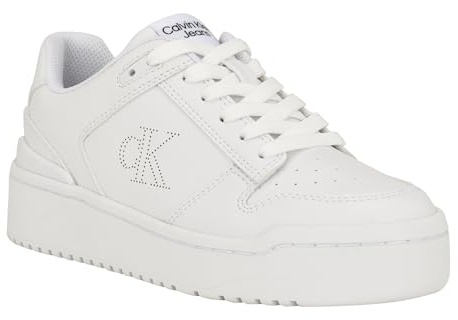 Calvin Klein Women's Ashier Sneaker, White 140, 9