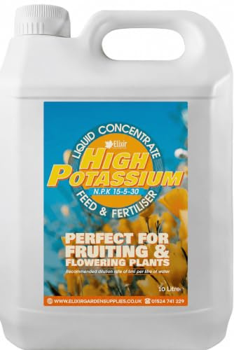 Elixir Garden High Potassium Fruit & Flower Fertiliser/Feed | NPK 15-5-30 | Concentrated 10 Litre Bottle covers up to 2000sqm