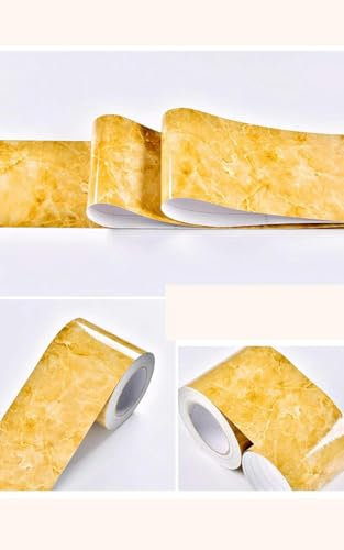 YTYHFEM Tapetenbordüre Golden, selbstklebende Wandaufkleber, Bordüre, entfernbar, wasserdicht, Tapetenaufkleber, Dekoration für Wohnzimmer, Badezimmer, Küchenfliesen, 20 x 1000 cm, Standard