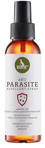 vimi Anti Parasite, natürlicher Zeckenschutz für Hunde, 100 ml, gegen Zecken, Flöhe, Milben & andere Parasiten, bis zu 8 Stunden, mit Neem, Zitronen-Eukalyptus, Lavendel & Geranium