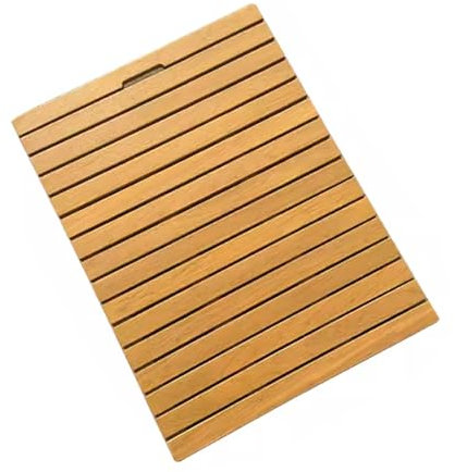 Rutschfeste Duschmatte für Badezimmer, Boden, Spa, wasserabweisend, Holz wie Zypresse, Massivholzmatte, ideal für Badewanne, Pool und Meer, pflegeleicht, 30,5 x 50,8 cm