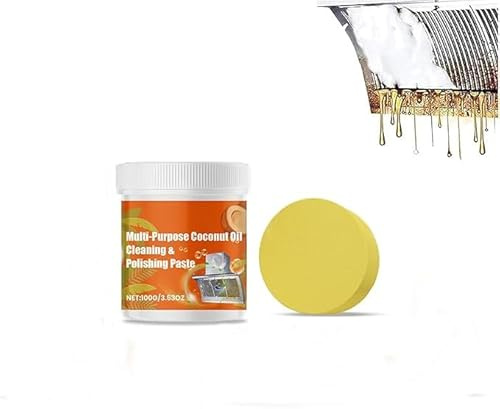 Ismmall - Pasta multiuso per la pulizia e la lucidatura all'olio di cocco, pasta detergente all'olio di cocco in acciaio inox, potente detergente multiuso, pasta detergente per cucina (1 pezzo)