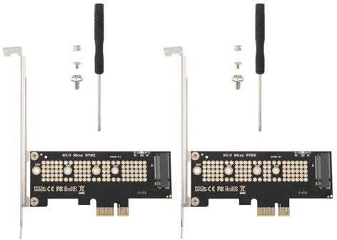 VGOL 2PCs Adattatore Da M.2 NVMe SSD A PCI-E 4.0 Per 2230 2242 2260 2280 PCIe X1 Supporto Per l'installazione M-key XP941 SM951 PM951 A110 M6e SSD