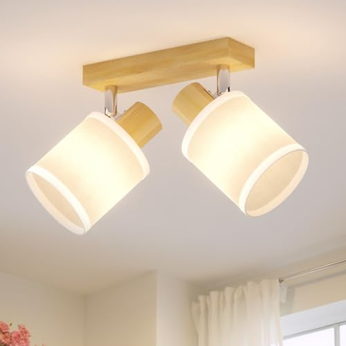LVWIT Wall Light Bedroom,2 Way Ceiling Lights Fitting,Bedroom Light Ceilings with E14,Adjustable Wall Spotlight Bar Lighting,Living Room Lounge Light Ceilings Fittings for Hall (NO Bulbs)