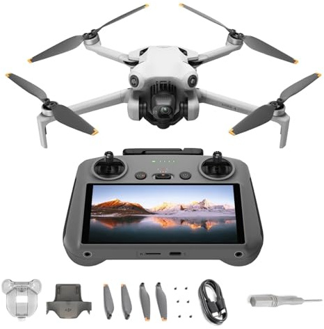 DJI Mini 4 Pro (DJI RC 2 Fernsteuerung), faltbare mini-Drohne mit 4K-Kamera, unter 249 g, 34 Minuten Flugzeit, 20 km Video-Übertragung