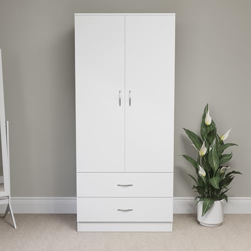 Vida Designs 2 Door 2 Drawer Wardrobe (White)